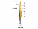 Stappenboor / trapboor HSS met zeskantige schacht 3-12mm
